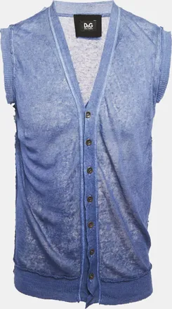Dolce & Gabbana Blue Ombre Knit Sleeveless Vest L