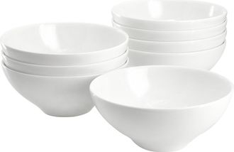 Gibson Home White Peninsula 8 Piece 6.5 Inch Bone China Cereal Bowl Set in White