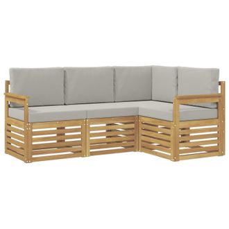 vidaXL Conjunto De Sof&aacute;s De Exterior 4 Pcs Blanco Y Gris Claro Vidaxl