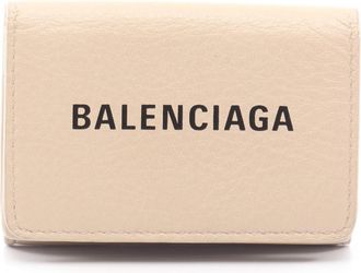 Balenciaga Beige Leather Wallet (Tri-Fold) (Pre-Owned)