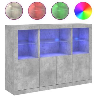 Berkfield Home Sideboards with LED Lights 3 pcs Concrete Grey Engineered Wood