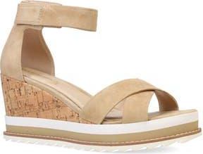 Pelle Moda Westyn Ankle Strap Platform Wedge Sandal in Latte at Nordstrom Rack, Size 6.5