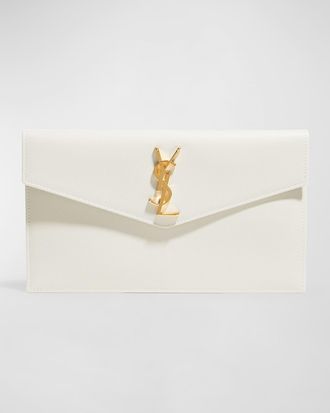 Saint Laurent Uptown YSL Pouch in Grained Leather