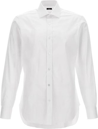 Barba Stretch Poplin Overhemd - Heren - Zakelijke Overhemden - Wit - 5XL - Katoen - Overhemden