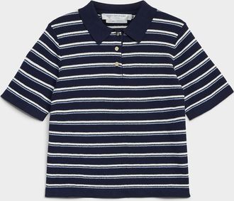 Contemporaine Womens Moss-stitch striped knit Cardigan Sweater