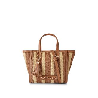 Carvela Womens Minori Mini Tote Bag - Tan Fabric - One Size
