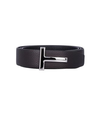 Tom Ford Dark Brown T Logo Belt