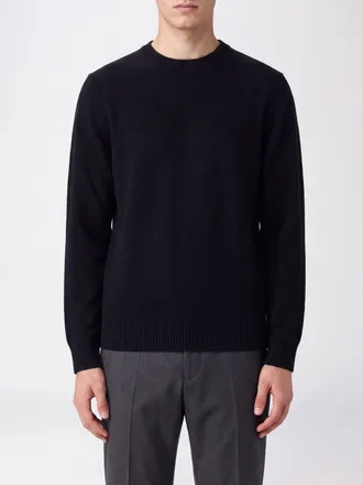 KANGRA Maglia girocollo in misto lana e cashmere con finiture a costine