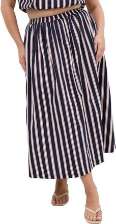City Chic Floral Print Maxi Skirt in Navy Sienna at Nordstrom, Size 18W