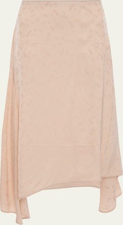 Victoria Beckham Asymmetric Draped Floral Jacquard Midi Skirt