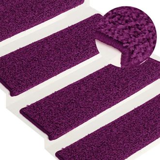 vidaXL vidaXL Tappetini per scale 30 pz 65x21x4 cm Rosa Bordo rettangolare