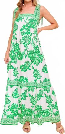Flying Tomato Garden Tales Woven Maxi Dress In Ivory Green
