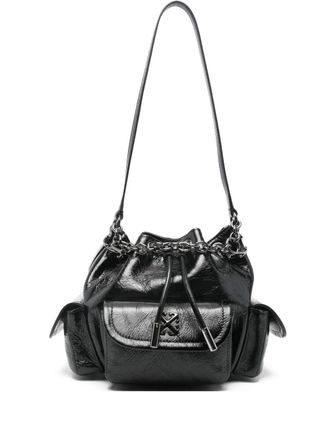 Off-white Dumbo drawstring bucket bag - women - Calf Leather/Cotton/Acrylic - OS - Black