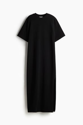H&M Langes T-Shirt-Kleid - Schwarz