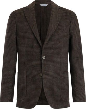 Boglioli checked pocket blazer - Brown