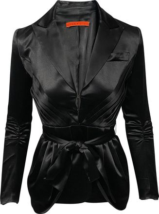 Alice & Olivia Alice + Olivia Blazer Jacket in Black Silk