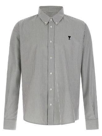 Ami BlackWhite Ami De Coeur striped shirt