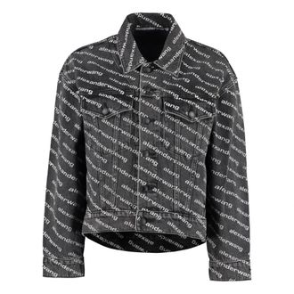 Alexander Wang Jassen, Dames, Veelkleurig, S, Denim, Denim jack met print