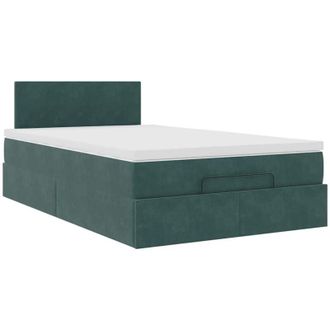 vidaXL Vidaxl - Estructura Cama Otomana Colch&oacute;n Terciopelo Verde Oscuro