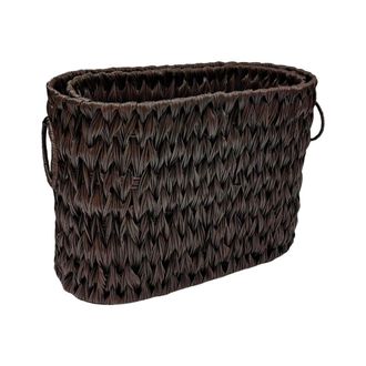 OEM Cesta De Almacenamiento Tejida, Cesta De Mimbre Impermeable Con Asas, Cesta Organizadora Tejida, Cesta De Despensa, Cesta De Almacenamiento