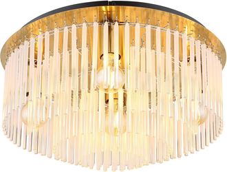Globo Lighting Plaf&oacute;n - Gorley - Dorado - Vidrio - &Oslash; 50cm - E27