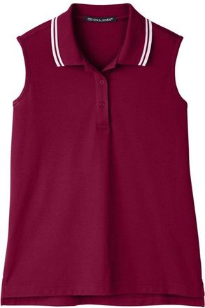 Devon & Jones Womens CrownLux PerformancePlaited Tipped Sleeveless Polo