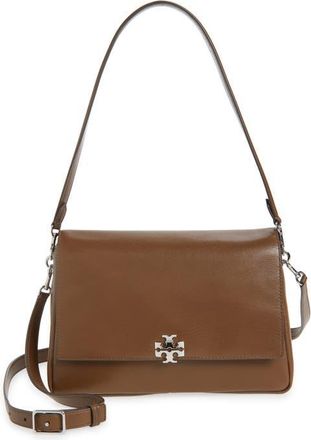 Tory Burch Charlie Leather Shoulder Bag in Malt Brown at Nordstrom