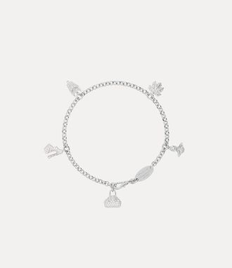 Vivienne Westwood Yasmine Charm Necklace Silver Cubic Zirconia Women