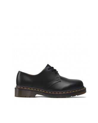 Dr. Martens Lace-Up Leather Shoes with Cushioned Sole and Signature Stitching