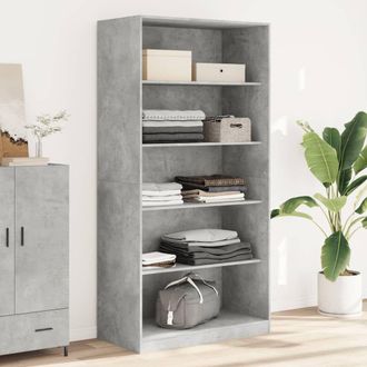 Berkfield Home Wardrobe Concrete Grey 100x50x200 cm Engineered Wood | Size: 100 x 50 x 200 cm