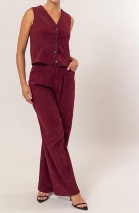 HYFVE Corduroy Pants In Burgundy