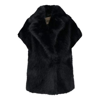 Herno Gilet in Pelliccia Sintetica Lunga - - Jackets - Donna - Nero - M