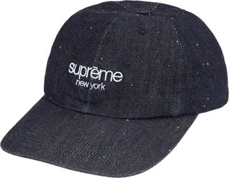 SUPREME SS26 Sequin Denim Classic Logo 6-Panel Indigo SUP-SS26-1065-NVY