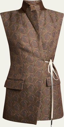 Dries Van Noten Swirl Jacquard Wrap Vest