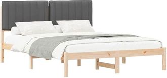 vidaXL Estructura De Cama Con Cabecera Tapizada Gris Oscuro Vidaxl