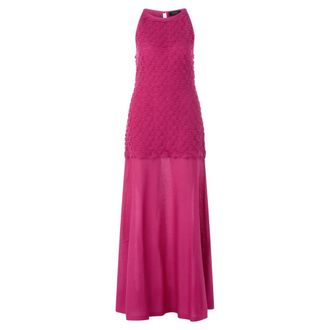 Marc Cain Viscose Maxi Knit Dress - Dames - Jurken - Paars - Maat: 3XL Viscose