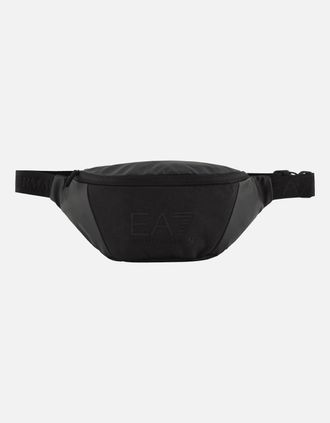 Emporio Armani Mens Graphic Logo Black Waist Bag - Size: ONE size