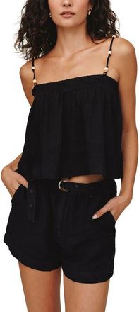 Bella Dahl Beaded Smocked Crop Camisole in Black at Nordstrom, Size X-Small