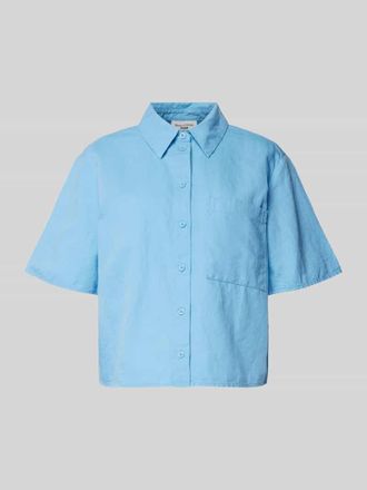 Marc O'Polo Denim Marc OPolo Denim Cropped Hemdbluse mit Brusttasche in Hellblau, Gr&ouml;&szlig;e L