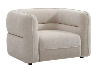 Vente-Unique Sill&oacute;n en chenilla beige TALIENA