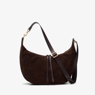 Clarks Willow Moon Dark Brown Suede Bags