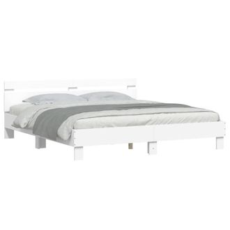 Berkfield Home Durable Bed Frame with LED without Mattress White 200x200 cm