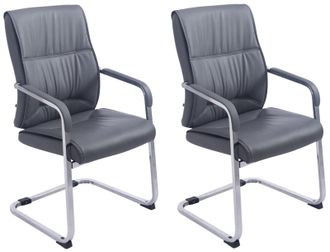 Clp Clp - Set De 2 Sillas Cantil&eacute;ver Anubis En Piel Sint&eacute;tica Gris