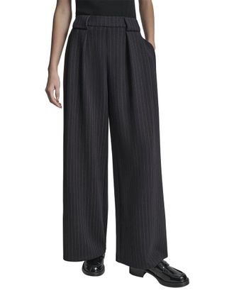 DKNY Straight Leg Pleated Pinstripe Pant