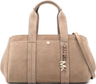 Michael Michael Kors small Romee suede tote bag - women - Suede/Rayon/Polyester/Cotton/Linen/Flax - One Size - Neutrals