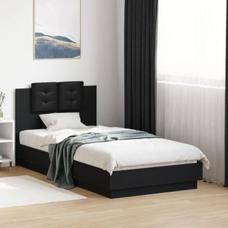 Berkfield Home Bed Frame with LED without Mattress Black 75x190 cm Small Single