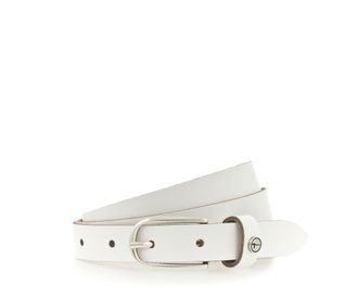 Tamaris Lederg&uuml;rtel TAMARIS, Damen, Gr. 11,5, weiss (wei&szlig;), Rindsleder, unifarben, G&uuml;rtel Lederg&uuml;rtel, weiches Rindleder mit leichter Narbung, schmal