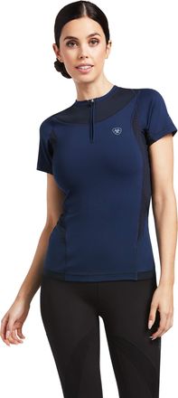 Ariat Womens Ascent 1/4 Zip Baselayer Top in Navy, Size X-Large, by Ariat