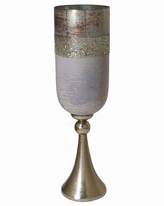 A&B Home Discontinued A&B Home Giselle Glass Vase With Aluminum Base