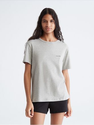 Calvin Klein Womens Icon Cotton Modal Lounge Crewneck T-Shirt - Grey - XS